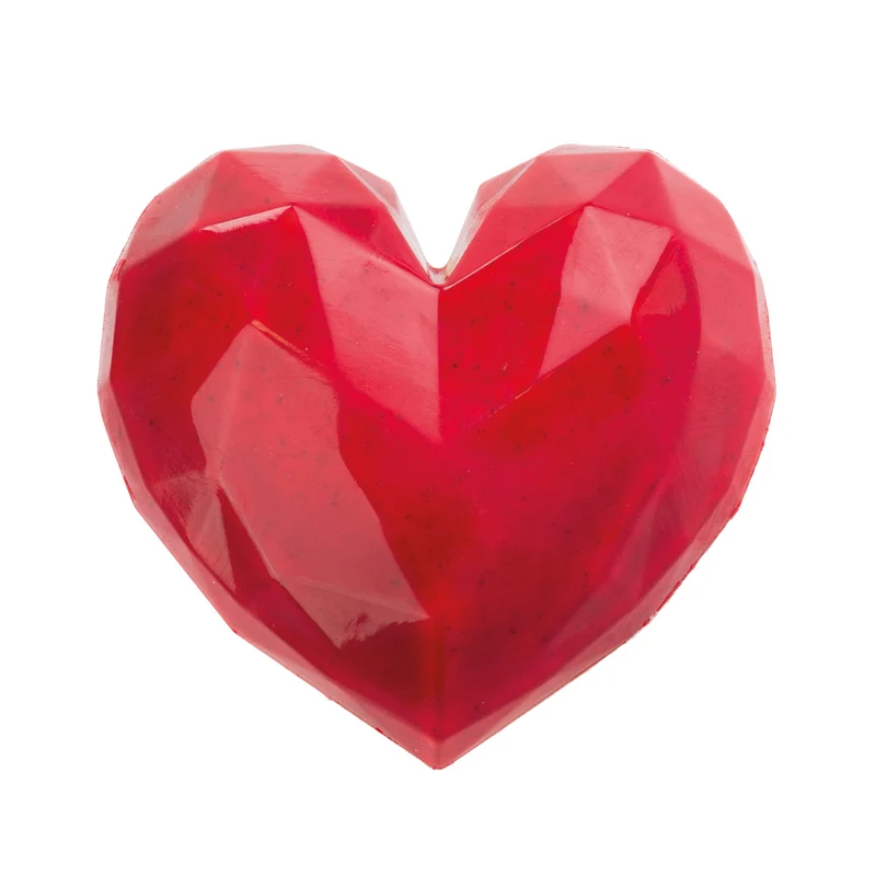 MOLDE POLICARBONATO CORAZÓN DIAMANTE 70X66 H 20MM | 6PZS