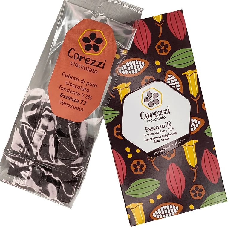 ESSENZA 72 - Cioccolato Fondente Extra 72% Monorigine Venezuela - Formato Degustazione 100g