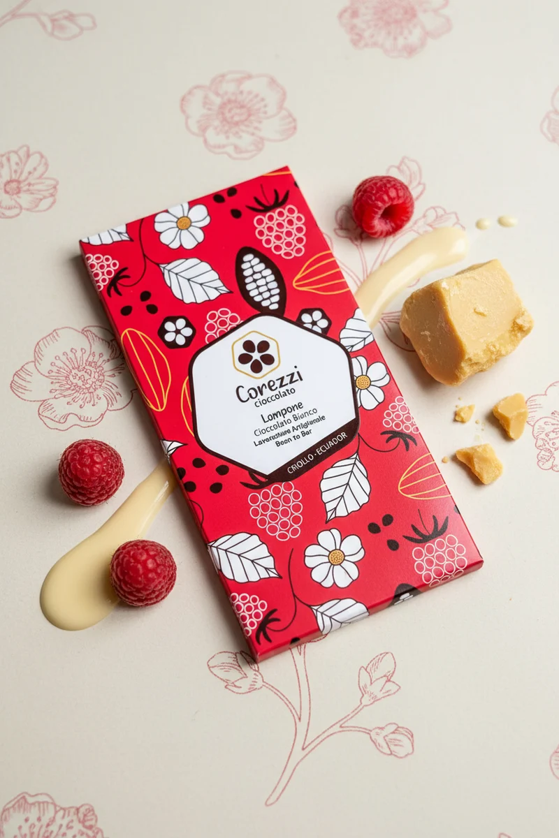 DOLCE RUBINO - Cioccolato Bianco con Lamponi Liofilizzati 38% - Edizione Limitata 80g