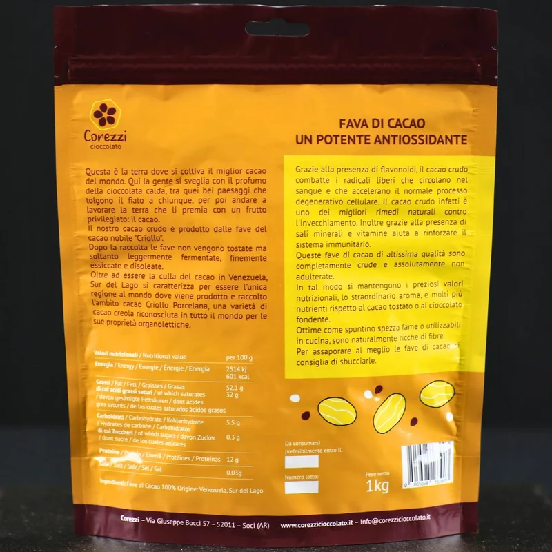 Fave Cacao Criollo Sur del Lago Bio - Grand Cru Venezuela 3 Formati