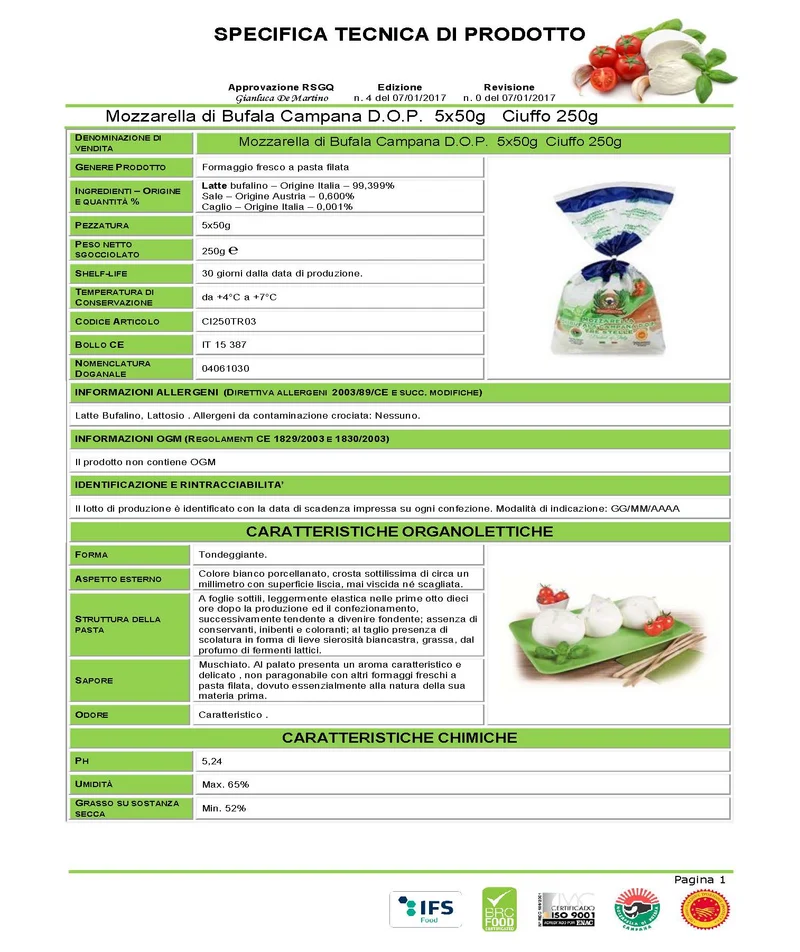 Mozzarella di Bufala Ciuffo 250g