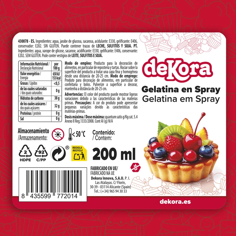 GELATINA EN SPRAY 200 ML