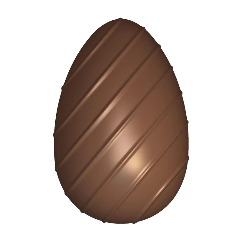MOLDE POLICARBONATO HUEVO RAYAS PASCUA 70G 106X70 MM 4UD