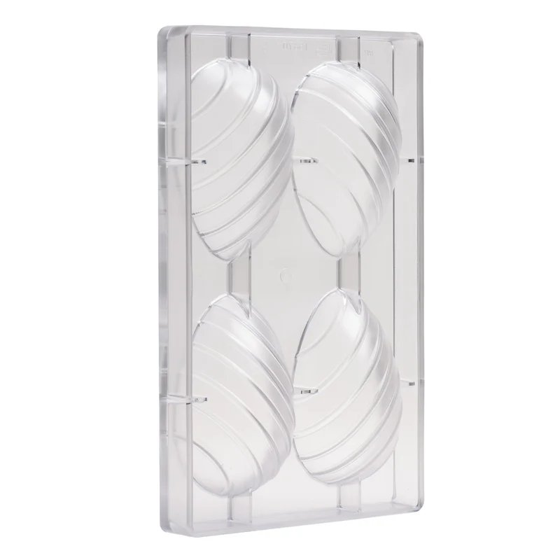 MOLDE POLICARBONATO HUEVO RAYAS PASCUA 70G 106X70 MM 4UD