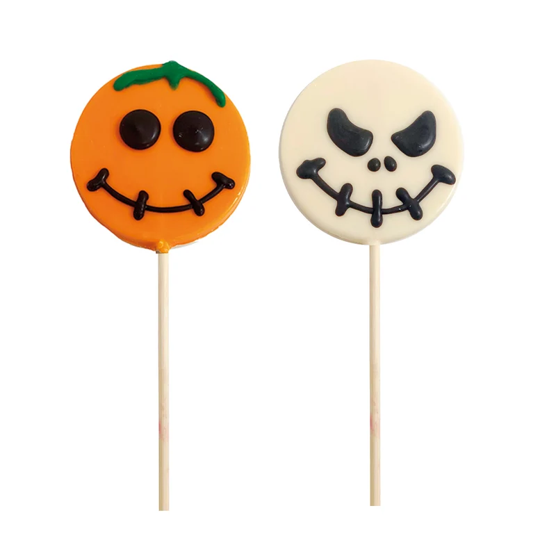 PIRULETAS COBERTURA BLANCA DECORADA CALABAZA & CALAVERA 30GR