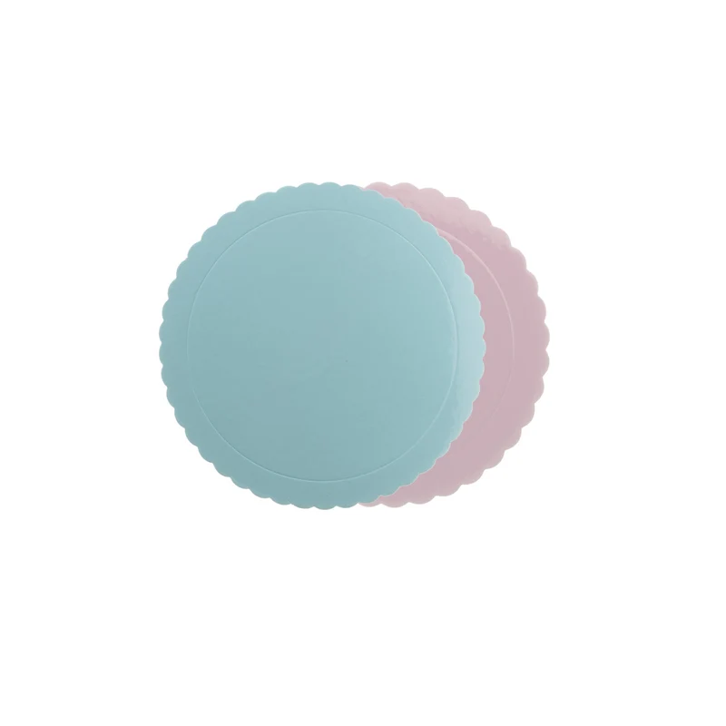 PLATO REDONDO PARA TARTA ONDULADO AZUL / ROSA 3MM Ø 25CM