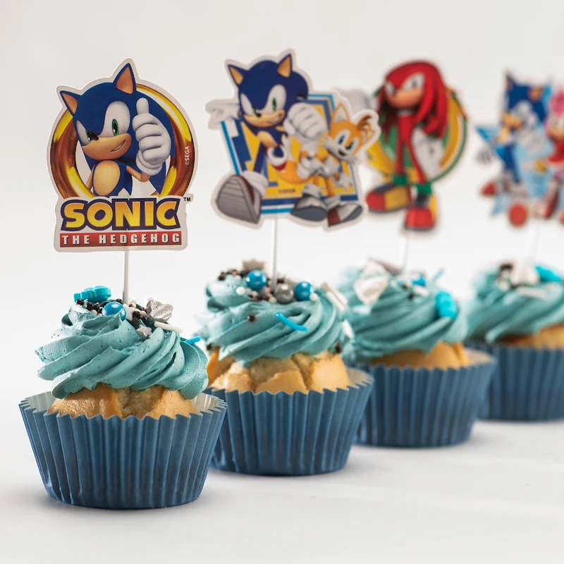 CAKE TOPPER PAPEL SONIC 8 MODELOS 16 UNIDADES