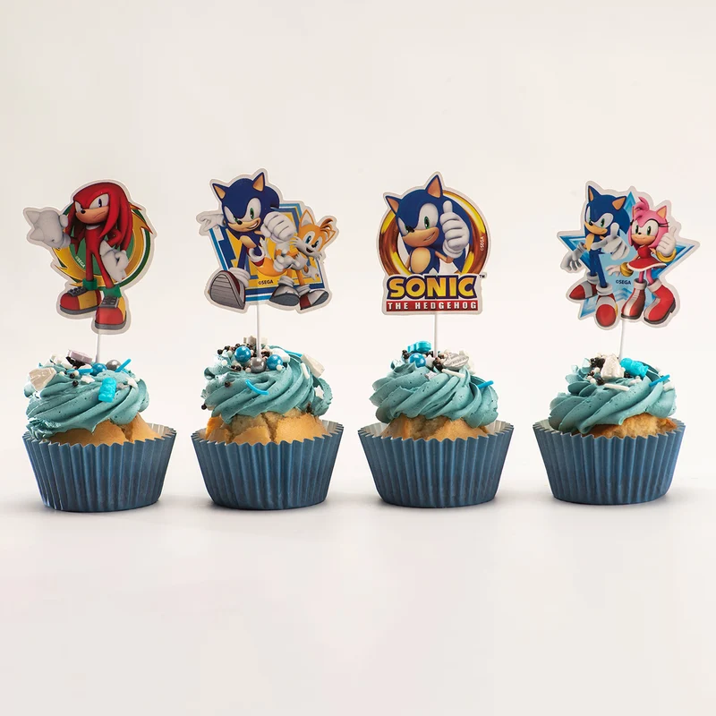 CAKE TOPPER PAPEL SONIC 8 MODELOS 16 UNIDADES
