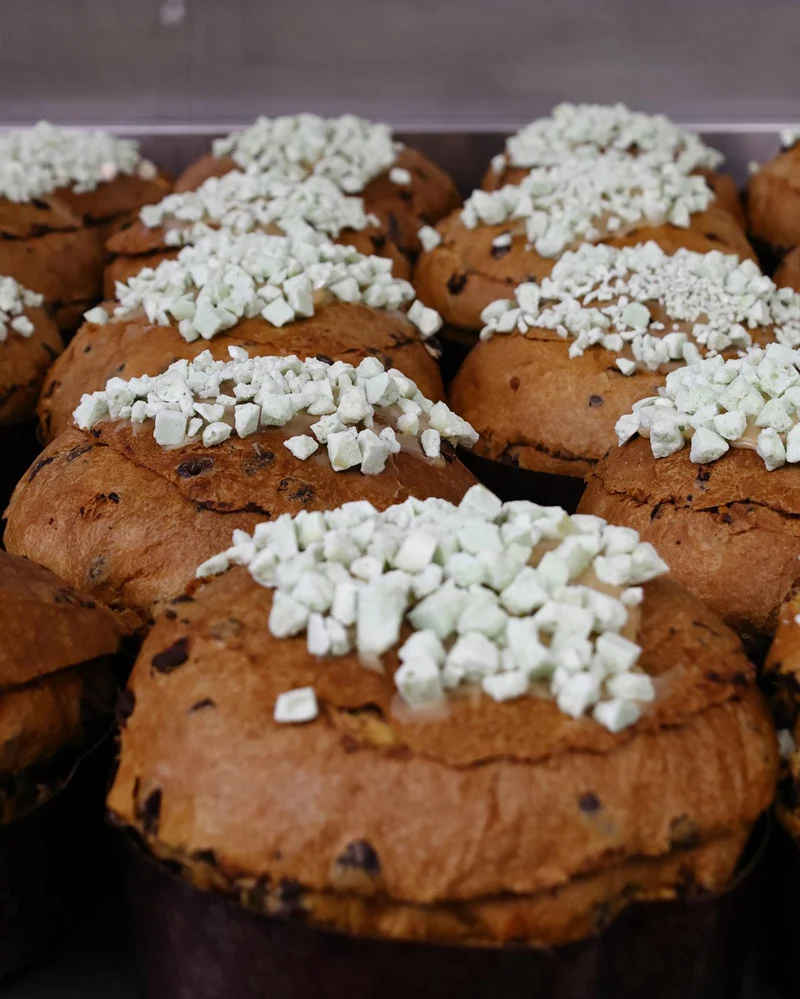 Panettone al cioccolato con crema di genepy