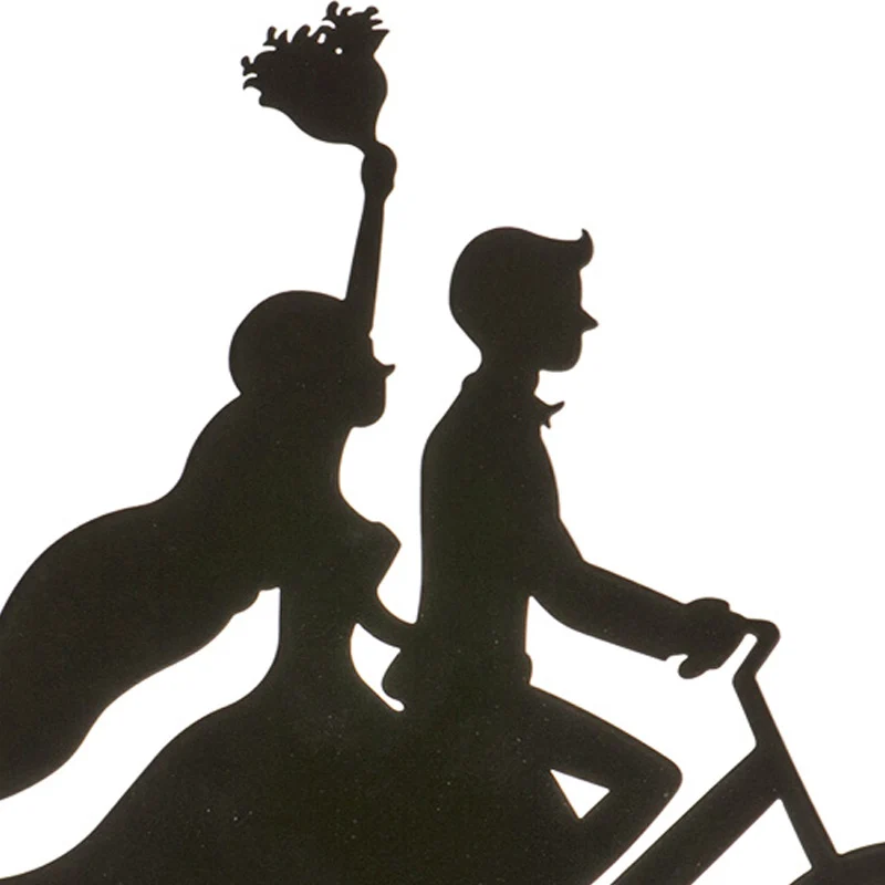 TOPPER PARA TARTA BODA BICICLETA NEGRA METAL 18CM