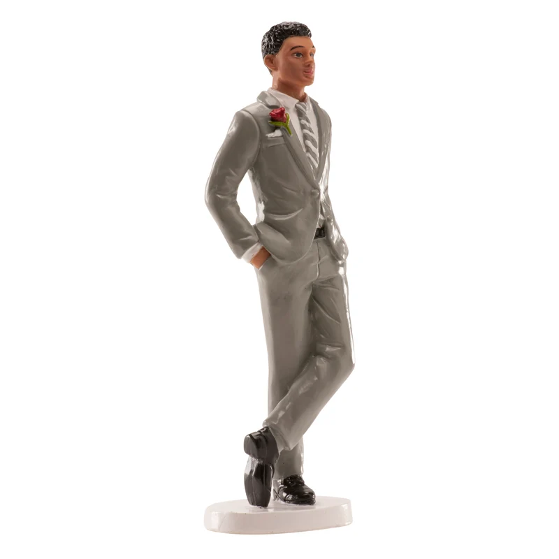 FIGURA DE BODA HOMBRE "TRAJE GRIS" 16 CM