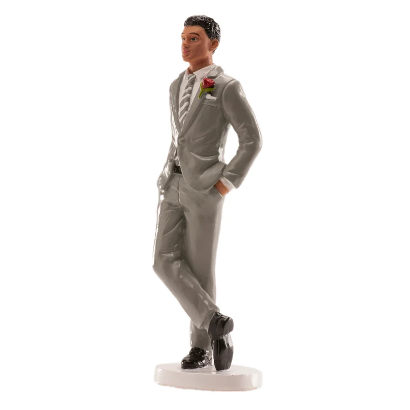 FIGURA DE BODA HOMBRE "TRAJE GRIS" 16 CM
