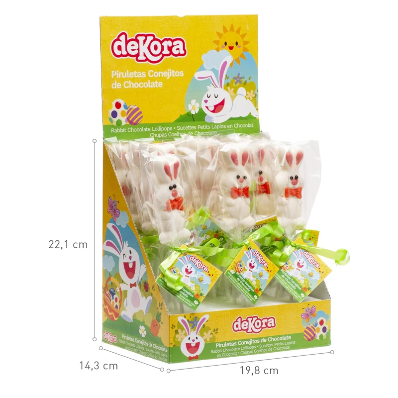 PIRULETA CONEJITO BLANCO CON PAJARITA 25GR