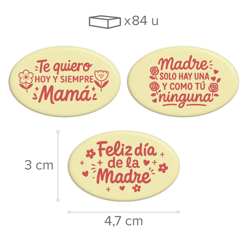 SURTIDO CHOCO BLANCO DIA DE LA MADRE 47X30 MM - 84 UDS