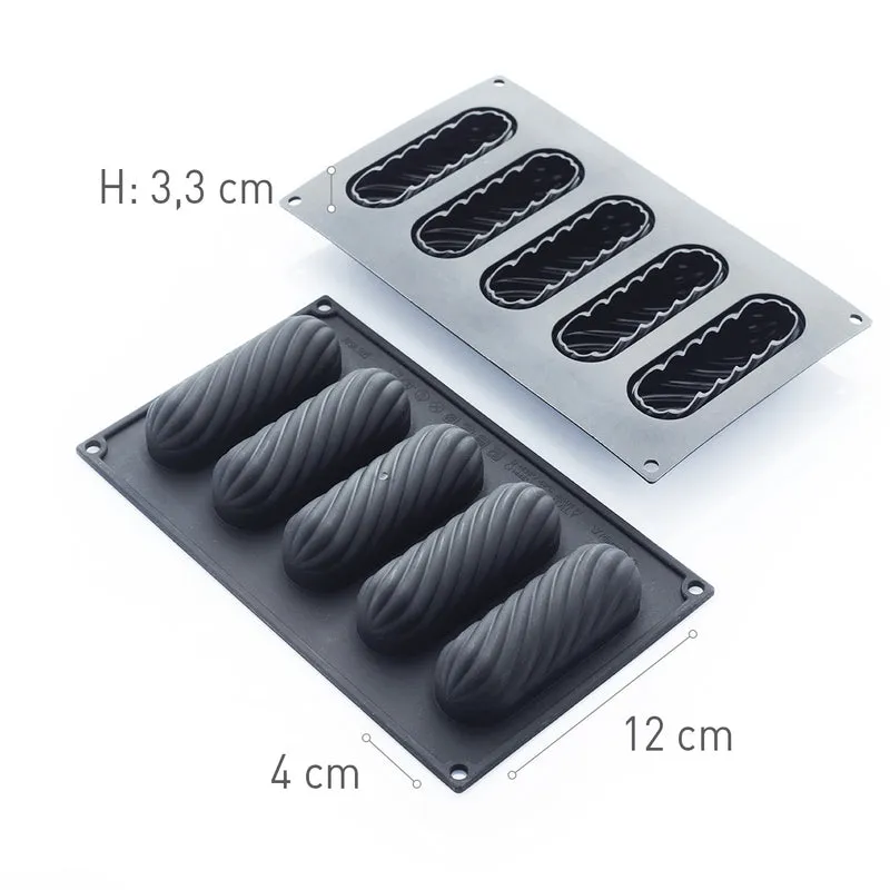 5 MOLDES TWIST ECLAIR 120 X40 H33MM