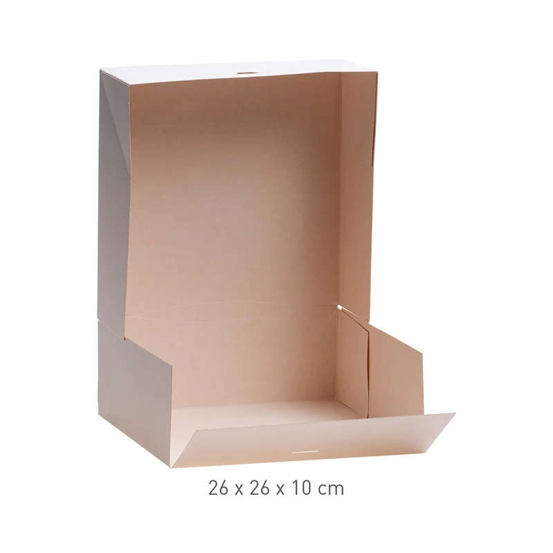 CAJA TARTA BLANCA CARTÓN 26X26X10CM