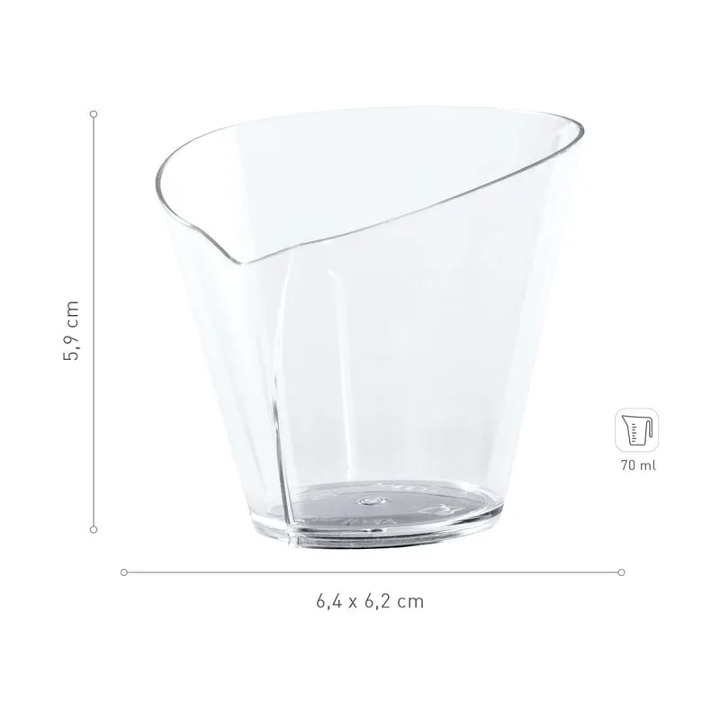 VASITO PLASTICO TRANSPARENTE WAFFLE 64X62 H59MM CAP.70ML