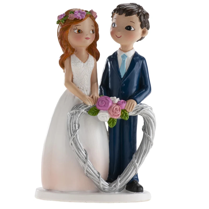 PAREJA BODA CORAZÓN 16CM