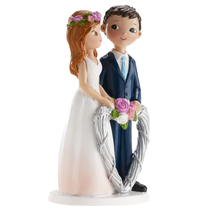 PAREJA BODA CORAZÓN 16CM