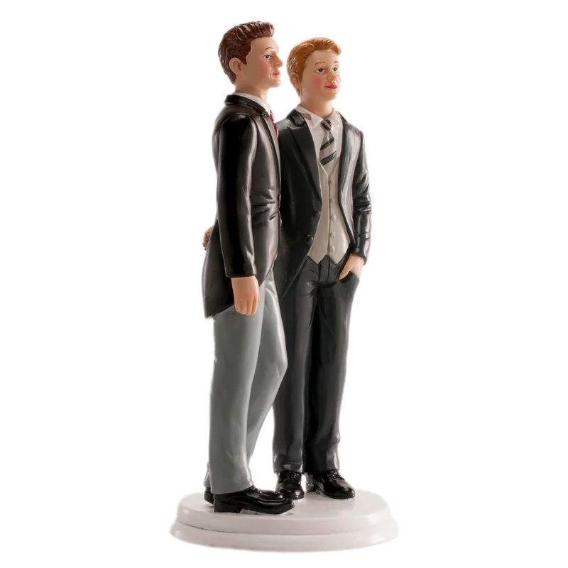 2 PAREJA BODA GAY ABRAZADOS 19CM