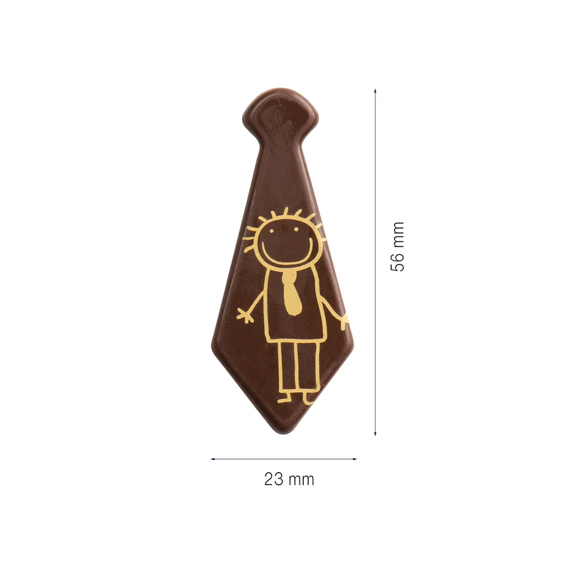 DECORACIÓN CHOCOLATE NEGRO CORBATAS DÍA DEL PADRE 3 MOD. SURT. 56 x23 MM