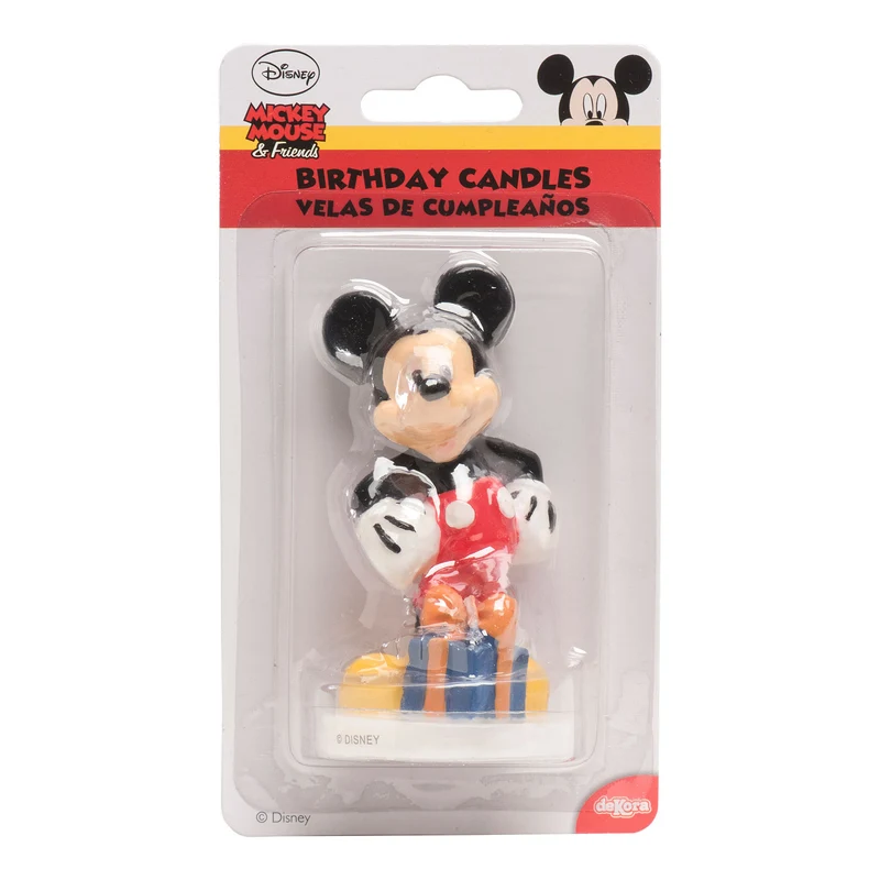 DISPLAY 6 VELAS 3D CUMPLEAÑOS MICKEY 8CM