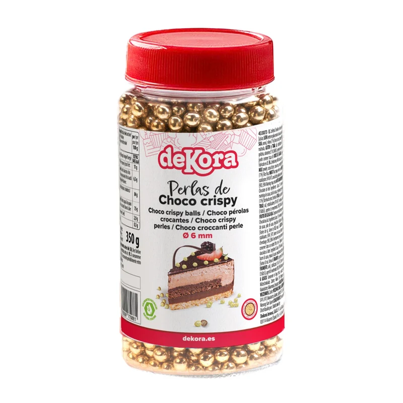 MINI PERLAS CHOCOLATE CRISPY ORO Ø 0.6CM 350GR
