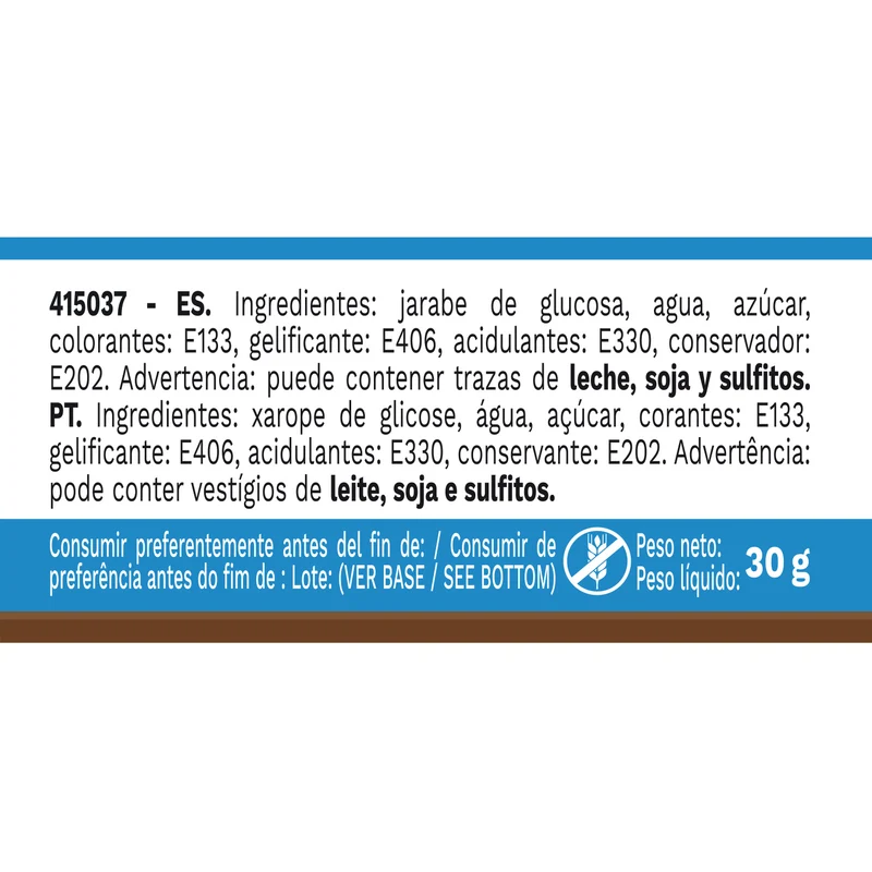 6 COLORANTES EN GEL HIDROSOLUBLE AZUL 30G AZF