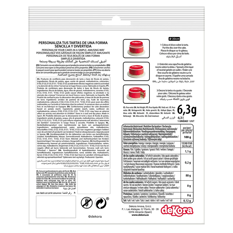 MINI DISCOS COMESTIBLES DINOSAURIOS Ø 3,4CM ZERO A5