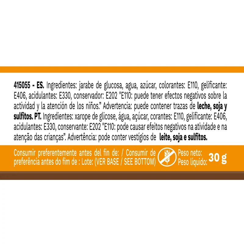 6 COLORANTES EN GEL HIDROSOLUBLE NARANJA 30G