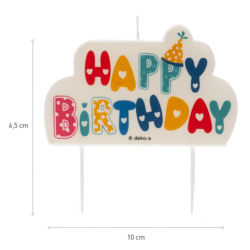 VELA CUMPLEAÑOS HAPPY BIRTHDAY 10X6CM