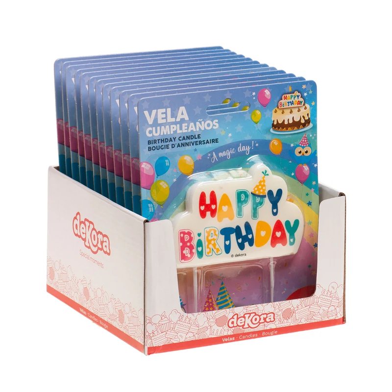 VELA CUMPLEAÑOS HAPPY BIRTHDAY 10X6CM