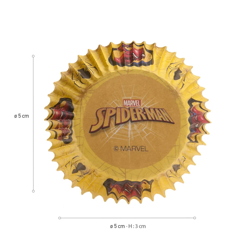 8 BLISTERS 25 CÁPSULAS CUPCAKE SPIDERMAN Ø 5 CM x H 3 CM