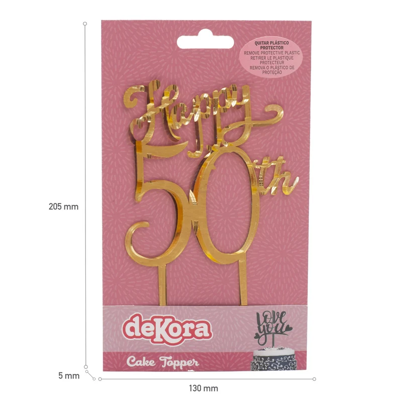 CAKE TOPPER 50 ANIVERSARIO 16X10CM