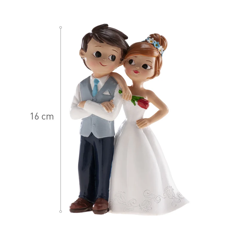 PAREJA BODA CON FLOR 16CM