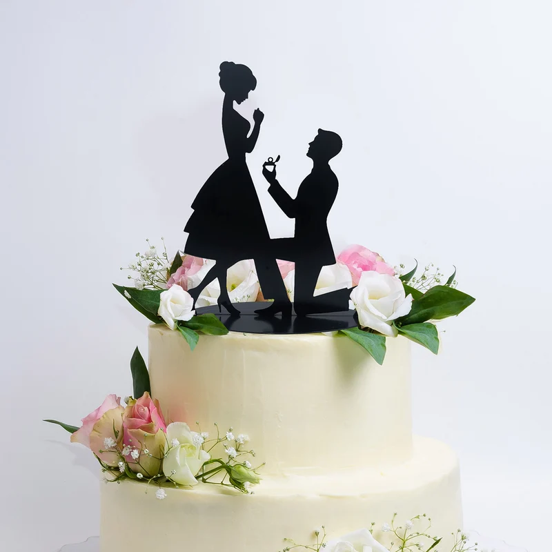 PAREJA BODA PEDIDA DE MANO METAL NEGRO 18CM