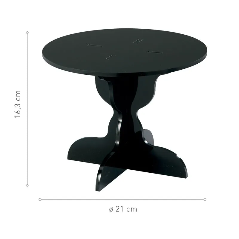 MINI SOPORTE PLEXIGLAS NEGRO Ø 21CM H 16.3CM