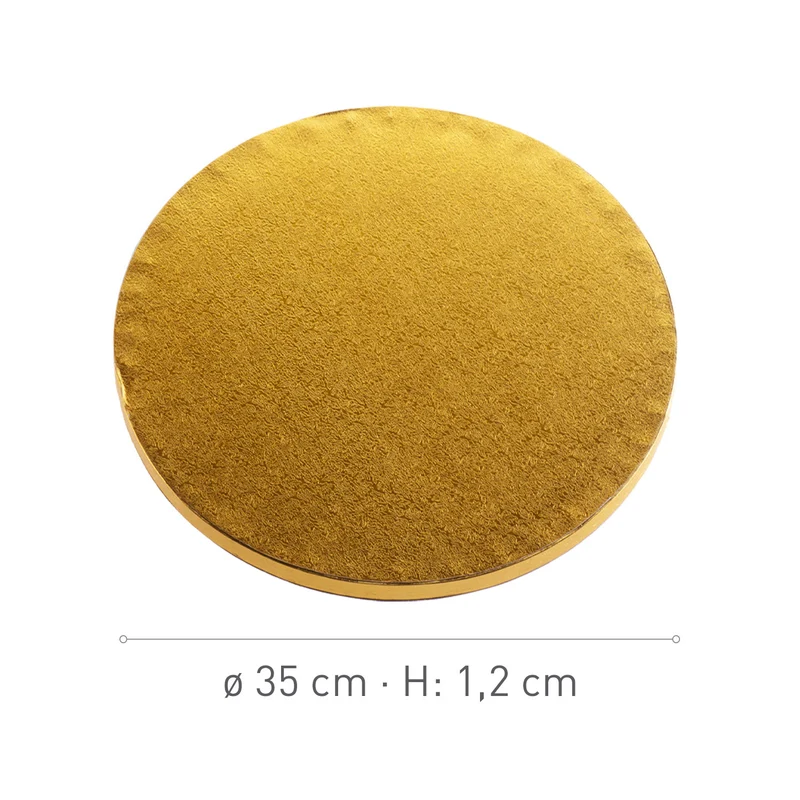 BASE DE TARTA REDONDA DORADA Ø 35CM H1.2CM