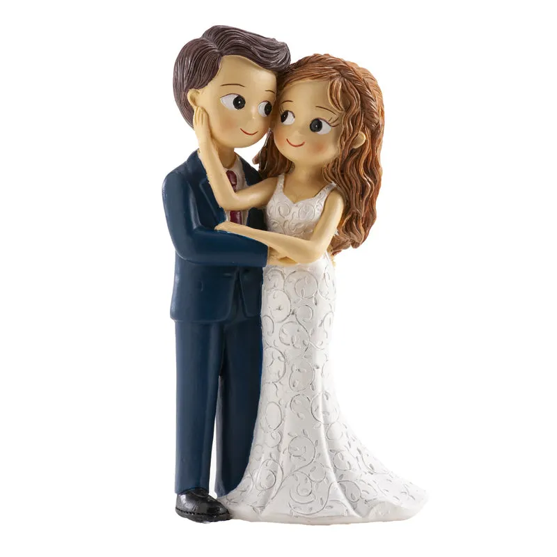 PAREJA DE BODA CARICIA EN LA CARA 16CM