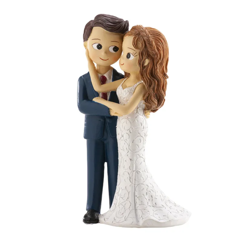 PAREJA DE BODA CARICIA EN LA CARA 16CM