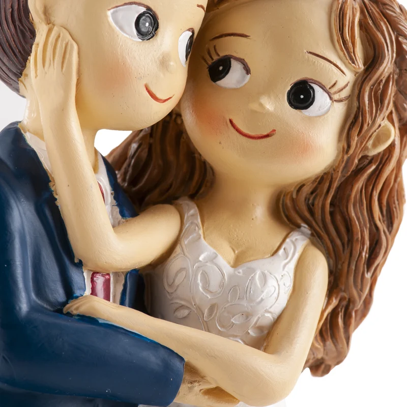 PAREJA DE BODA CARICIA EN LA CARA 16CM