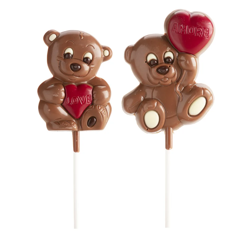 PIRULETAS CHOCOLATE OSITO SAN VALENTÍN 30GR