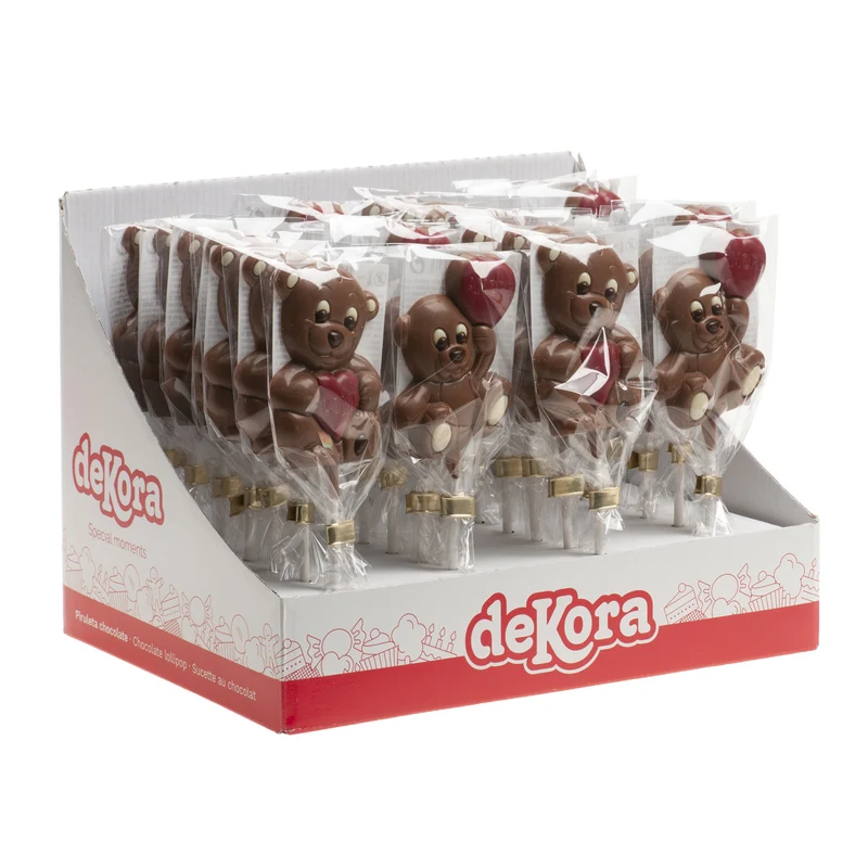 PIRULETAS CHOCOLATE OSITO SAN VALENTÍN 30GR