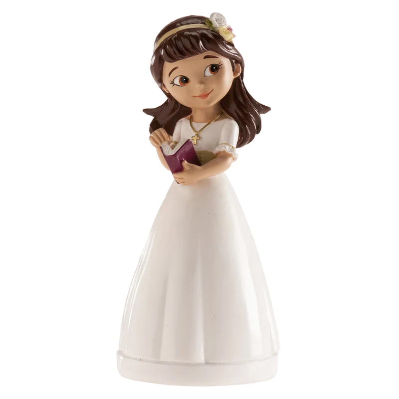FIGURA TARTA COMUNIÓN NIÑA CON DIADEMA 13CM
