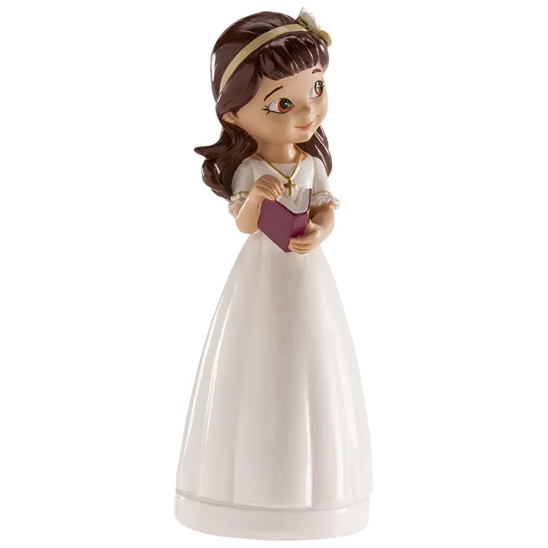 FIGURA TARTA COMUNIÓN NIÑA CON DIADEMA 13CM