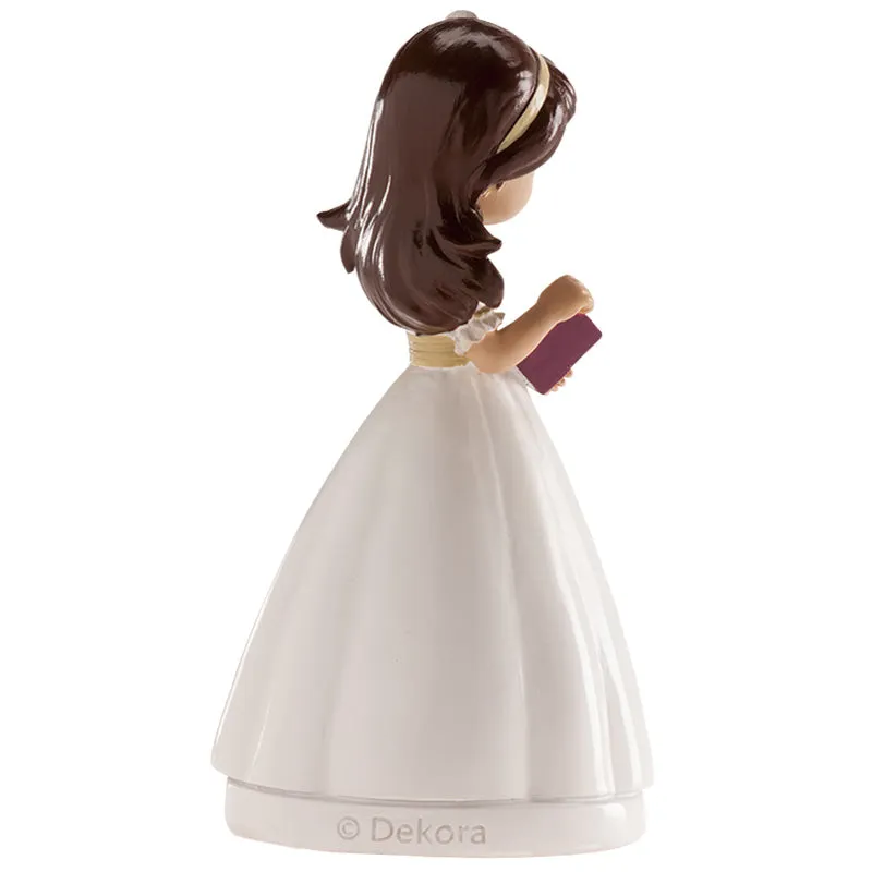 FIGURA TARTA COMUNIÓN NIÑA CON DIADEMA 13CM