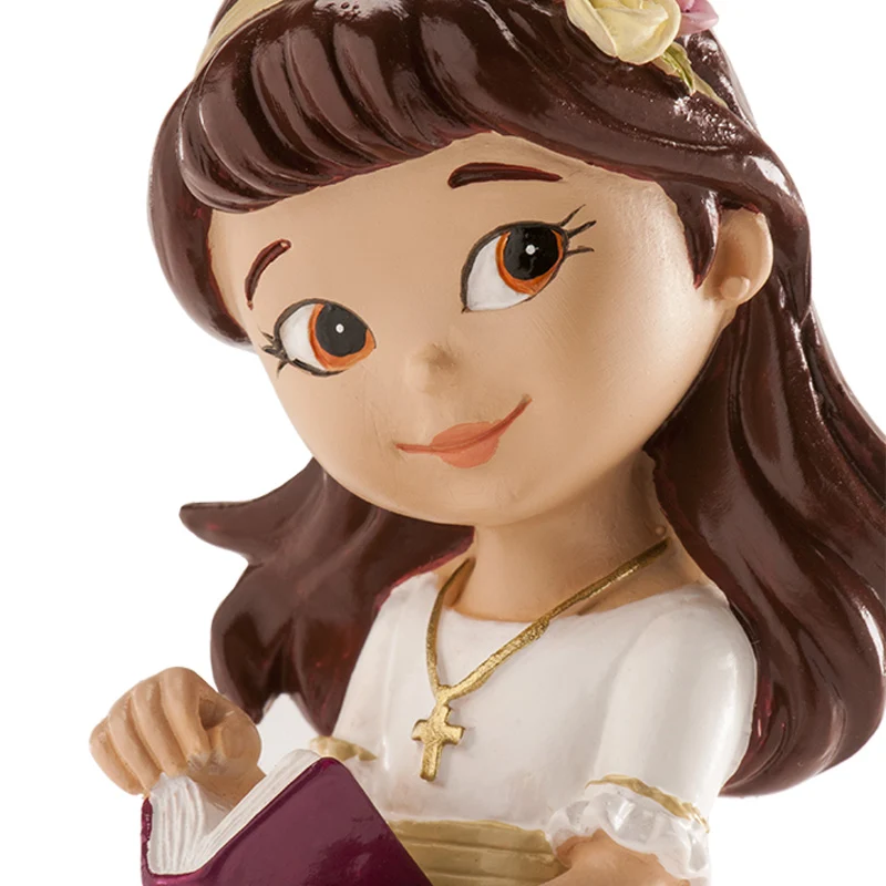 FIGURA TARTA COMUNIÓN NIÑA CON DIADEMA 13CM