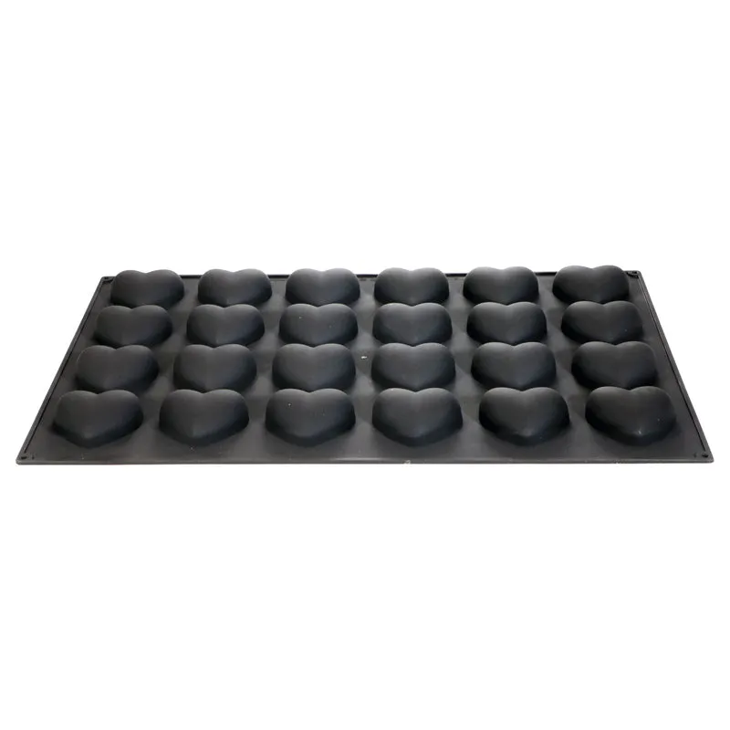MOLDE SILICONA 24 CORAZONES 75X68MM H30MM | 60X40CM