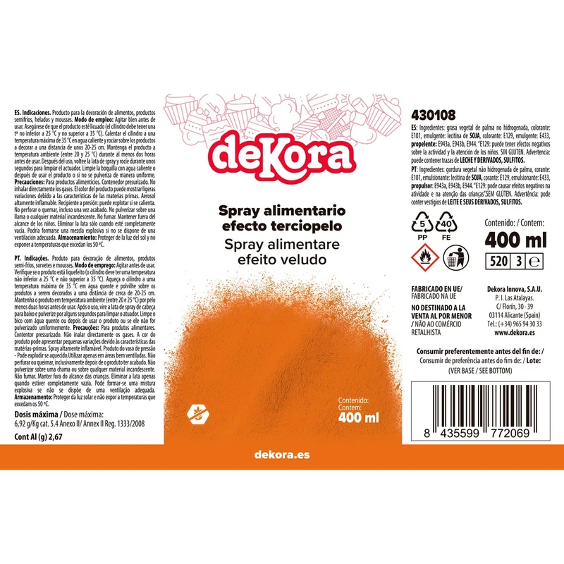 SPRAY NARANJA ATERCIOPELADO 400ML