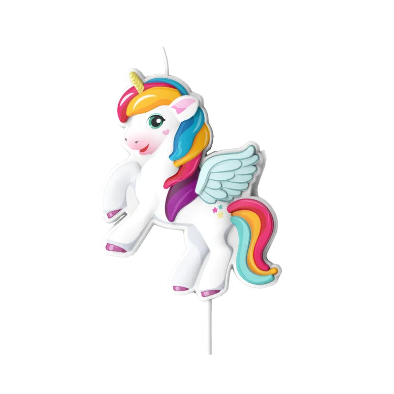 VELA CUMPLEAÑOS UNICORNIO 8X6.2CM